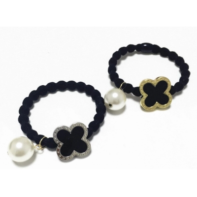 SUNHOO lucky clover series black hair bands with big pearl